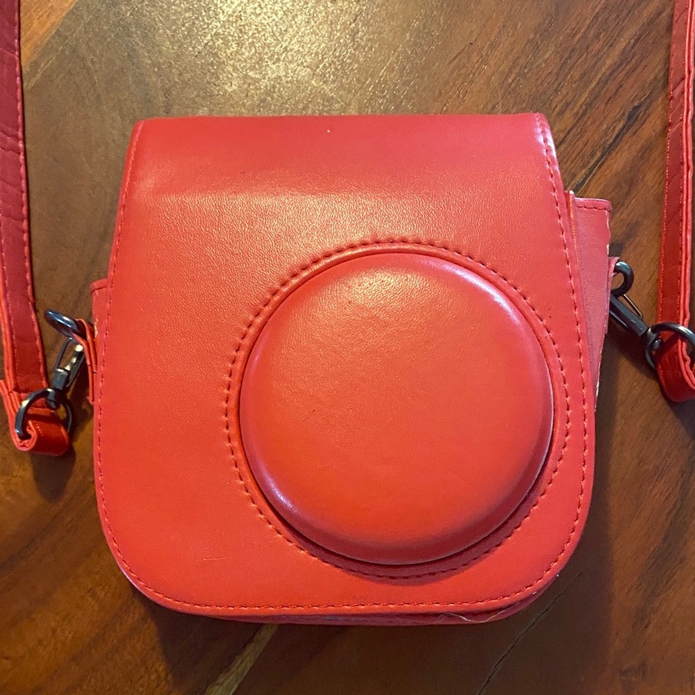 Polaroid Red Leather Crossbody Camera Bag - Unbranded